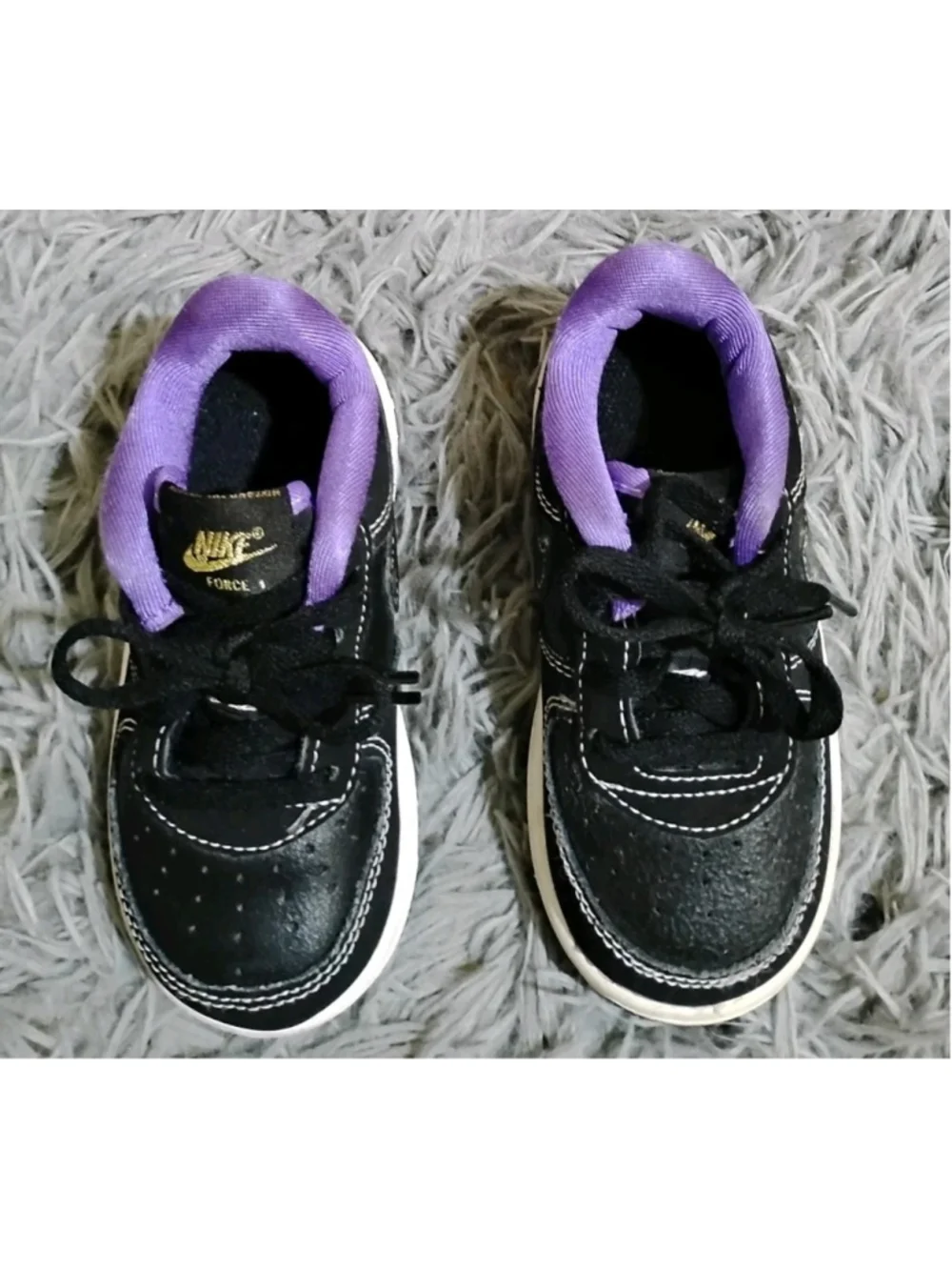 Nike Air Force 1 LV8 ‘Cracked Black White’ Toddler Size 7C Shoes DQ0550-001